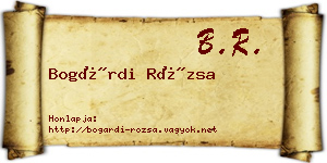 Bogárdi Rózsa névjegykártya